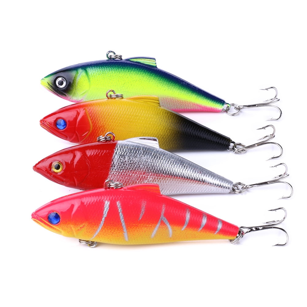 HENGJIA Fishing Lures, Sinking Lipless Crankbait for Bass, Metal Hard Bait Swimbait Freshwater Saltwater Fishing Tackle Lures Treble Hook for Bass Walleye Trout
