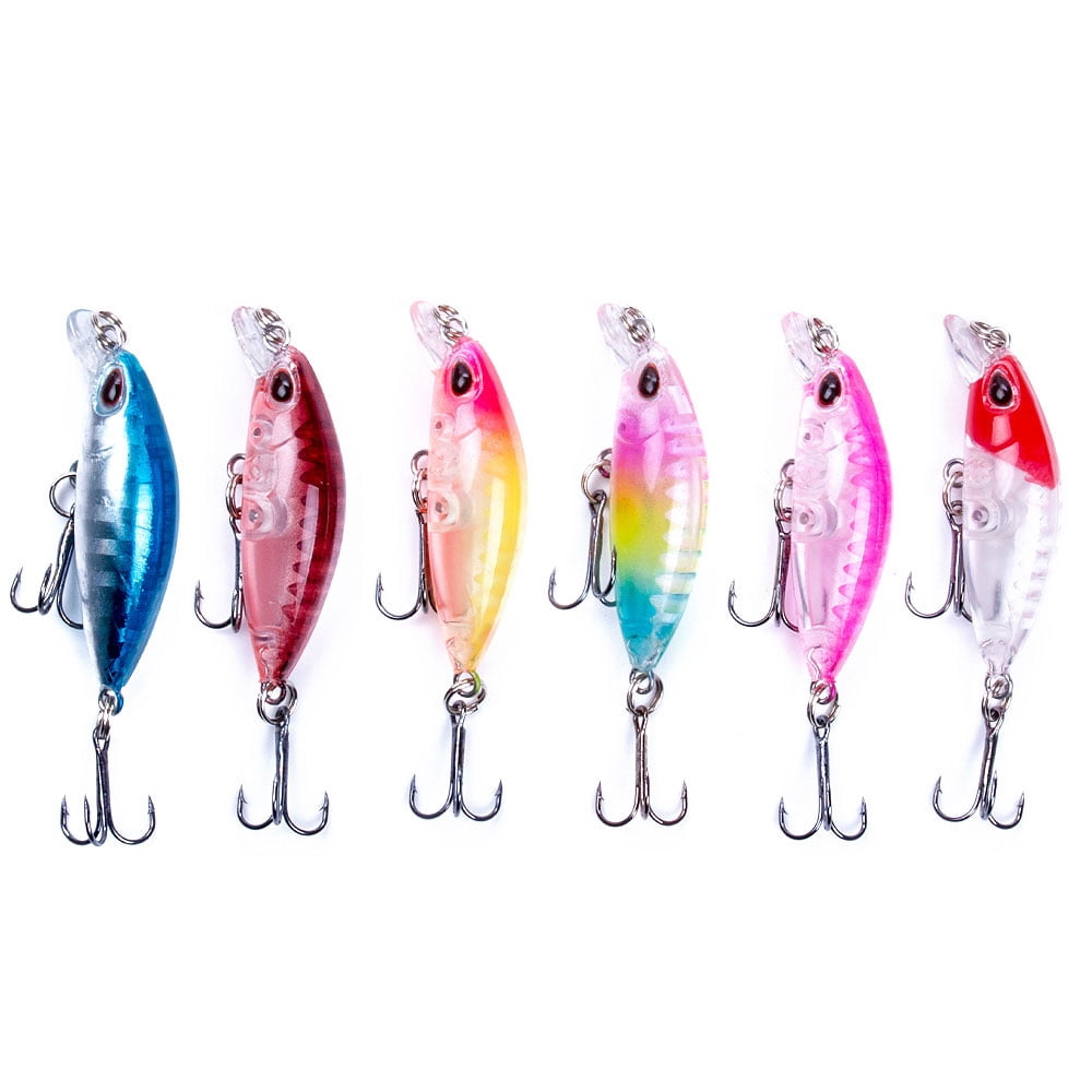 HENGJIA Fishing Lures Swimbait Sinking Minnow Lure Saltwater Jerkbait Lure 6Pcs/kit, 0.07oz/1.57in