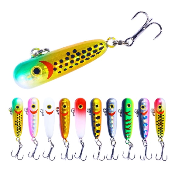 HENGJIA Fishing Lures for Bass, 10PCS Pencil Plopper Bass Lures Sinking Minnow Lure Hard Baits Freshwater or Saltwater