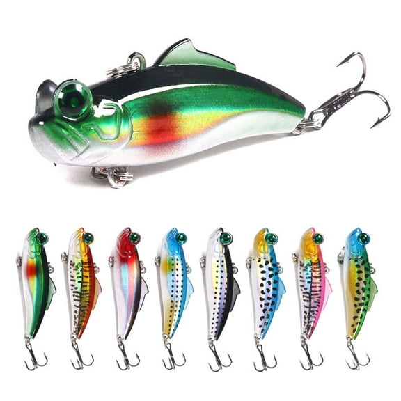 HENGJIA Fishing lures for Bass, 8PCS Deep Diving Lipless Crankbaits for Bass Hard Baits Sinking Fishing Jigs for Freshwater and Saltwater Bass, Trout, Walleye, 0.45oz/2.56in
