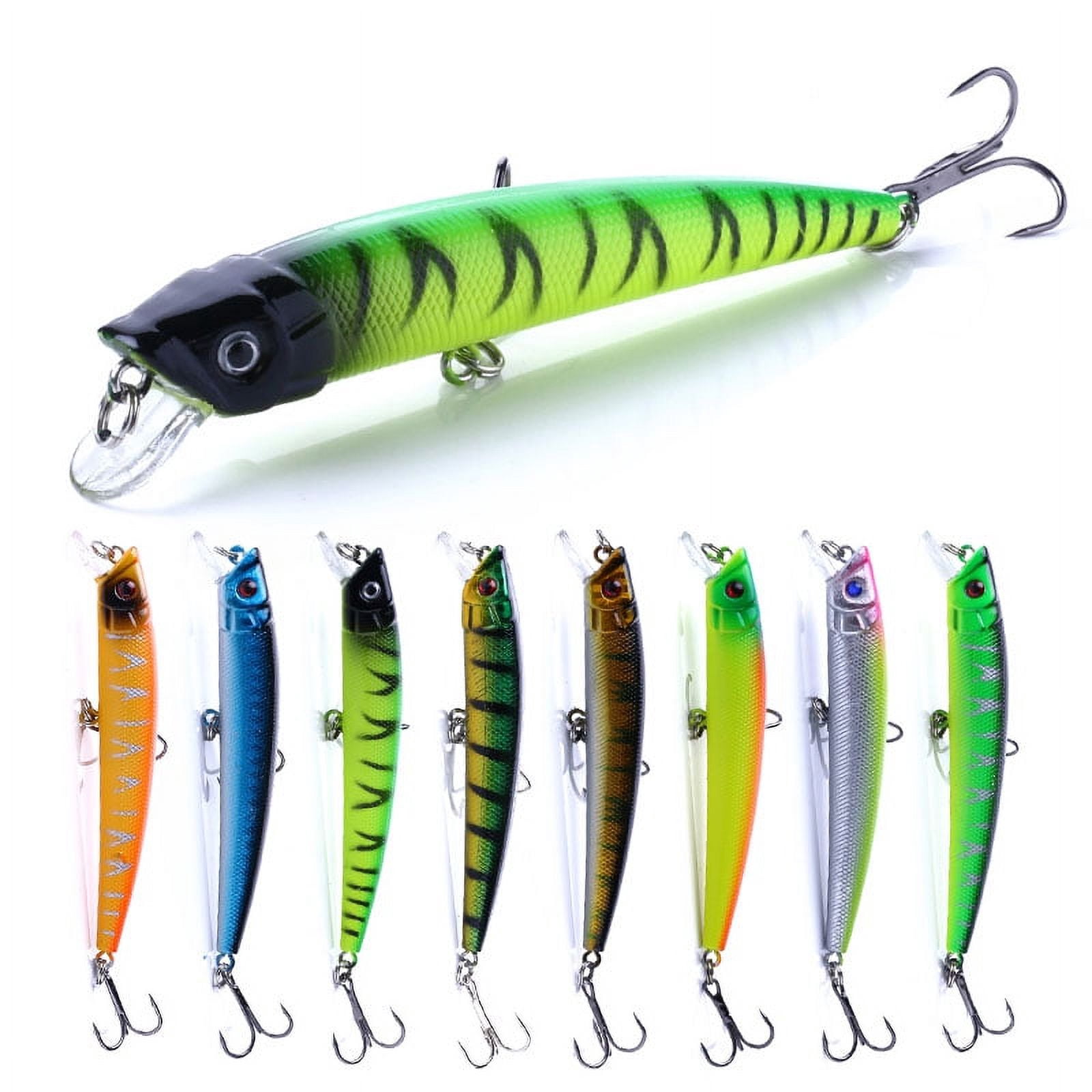 HENGJIA Minnow Bass Fishing Lures - Jerkbait Lure Set Hard Baits Crankbait for Catfish Trout Walleye Fishing Bait 8Pcs/kit