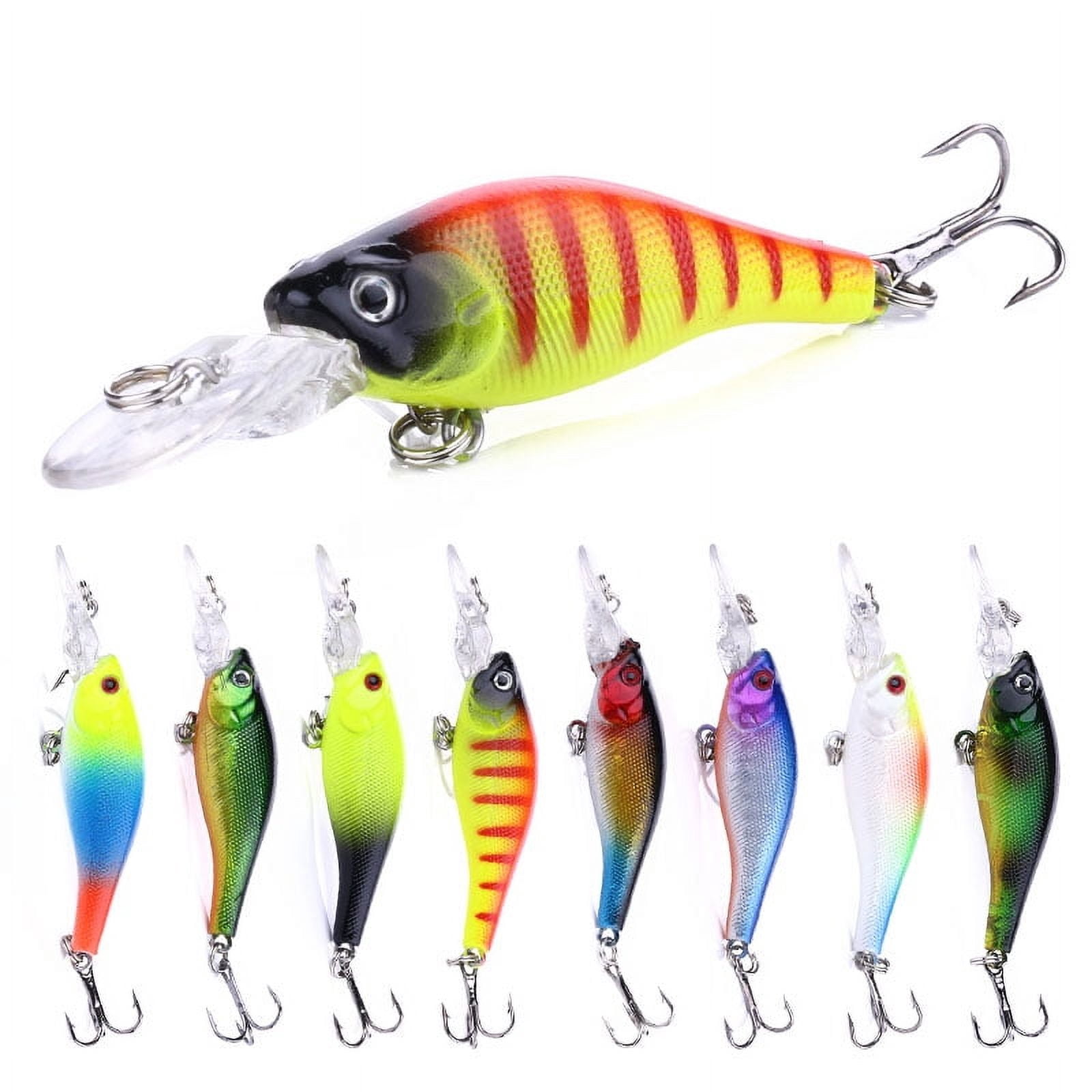 HENGJIA Minnow Bass Fishing Lures, Jerkbait Lure Set Hard Baits Deep Diving Crankbait for Catfish Walleye Trout Fishing Bait 8Pcs/kit
