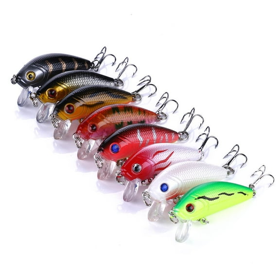 HENGJIA Minnow Bass Fishing Lures, Jerkbait Lure Set Hard Baits Deep Diving Crankbait for Catfish Walleye Trout Fishing Bait 8Pcs/kit