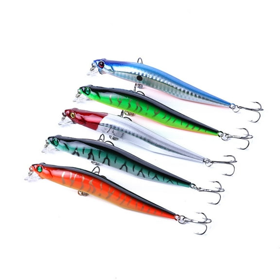 HENGJIA Minnow Bass Fishing Lures, Jerkbait Lure Set Large Hard Baits Deep Diving Crankbait for Catfish Walleye Trout Fishing Bait 5Pcs/kit