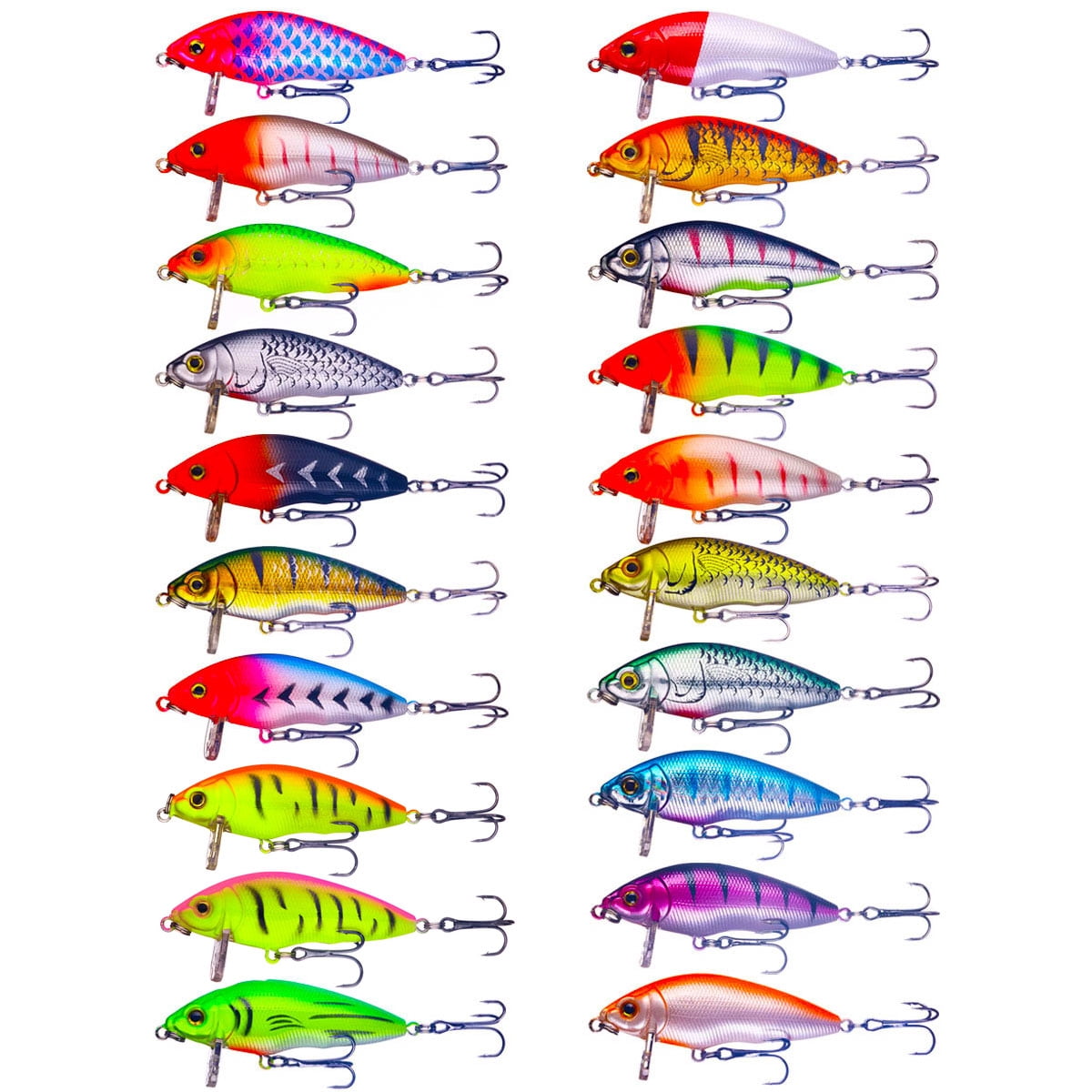 HENGJIA Minnow Fishing Lures,20Pcs Jerkbait Crankbaits Set Fishing Hard Baits Swimbaits Boat Topwater Lures for Trout Bass Perch Fishing