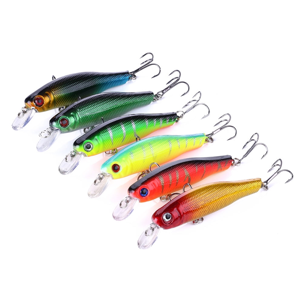 HENGJIA Minnow Fishing Lures Kit with Treble Hooks for Saltwater Freshwater, Lure kit for Trout Bass Salmon Fishing,12PCS