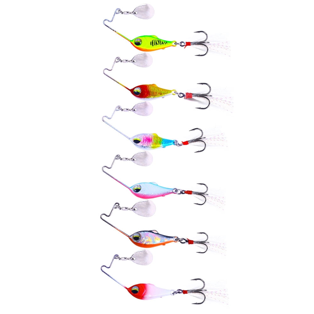 HENGJIA Spinnerbait Fishing Lures, 6pcs Composite Blade Spinner Baits, Metal Hard Baits Freshwater for Bass Walleye,2.36in/0.35oz