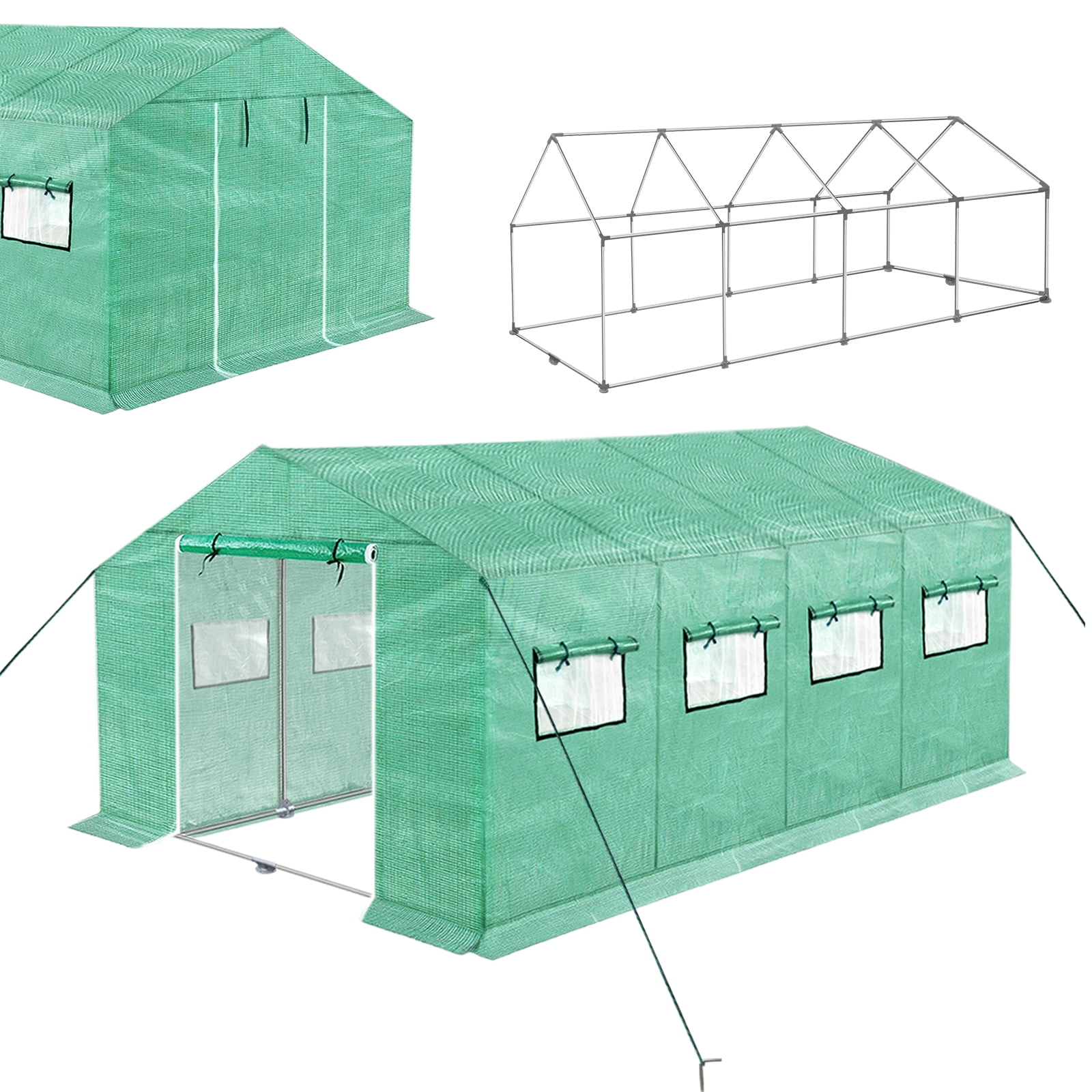 HENGMEI Greenhouse,10'x20'x7' 194ft Large Gardening Plant Hot House