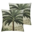 thumbnail image 1 of HENGT  2pcs Vintage Palm Tree Stamp Printing Cushion Cover Throw Pillow Case Sofa Decor(PL113TR), 1 of 6