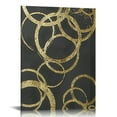 thumbnail image 1 of HENGT Abstract Black and Gold Wall Art Gold Foil Canvas Painting Black White and Gold Pictures Circle Shaped Large Canvas Wall Art Line Abstract Art Wall Decor Abstract Modern Art Prints, 1 of 5