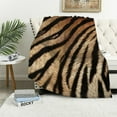 thumbnail image 1 of HENGT Animal Skin Tiger Print Soft Throw Blanket Super Soft Cozy Plush Reversible Blanket Size for Couch Bed Sofa Travelling Camping for  Adults Couch Sofa ), 1 of 6