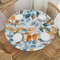 thumbnail image 1 of HENGT Autumn Fall Round Tablecloth Thanksgiving Tablecloth Watercolor Fallen Leaves Decorative Table Cloth with Waterproof Polyester for Holiday Kitchen Dining Room Outdoor Patio Party White, 1 of 7