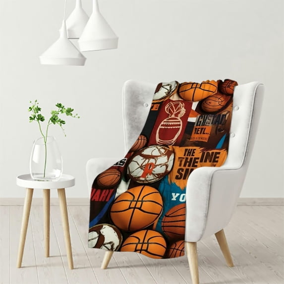 HENGT Basketball Blanket Basketball Decor Throw Blankets Cozy Flannel Blanket Soft Warm Plush Lightweight Bedding Basketball Stuff Gifts for Boys Girls Men Women Teens for Couch Sofa Bed
