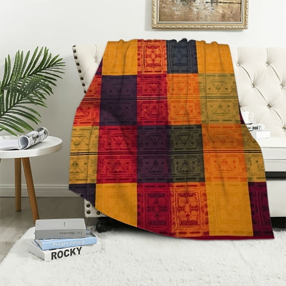 HENGT Boho Bohemian Blanket Gifts for Women Girls Mom Wife Birthday Christmas Halloween Presents Colorful Hippie Rustic Decor Chair Sofa Bed Cover Chenille Jacquard Tassels Throw