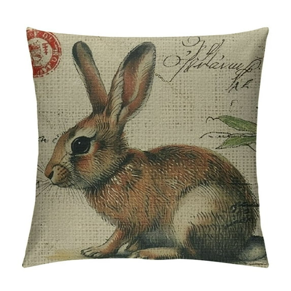 HENGT Bunny Pillow Covers Farmhouse Easter Decoration for Home Retro Spring Cushion Cover Lumbar Pillowcase for Couch Sofa Bedroom