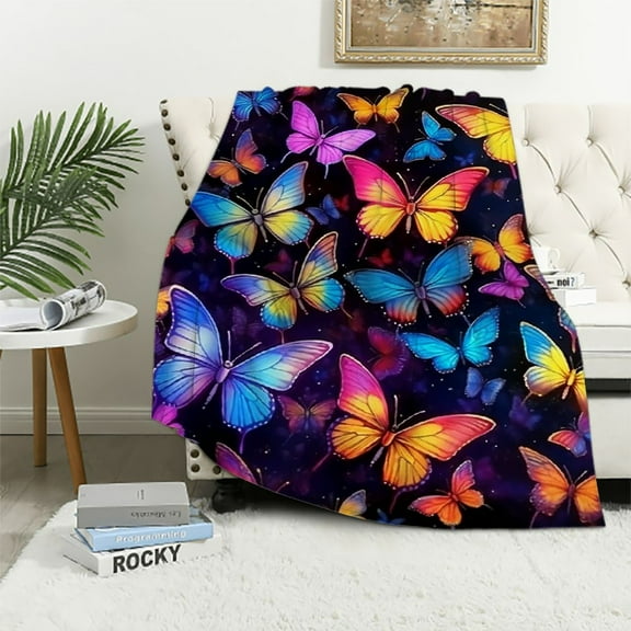 HENGT  Butterfly Blanket, Butterfly Gifts for Women and Girls, Colorful Butterfly Throw Blanket, Ultra Soft Butterfly Stuff for Couch Bed Home Decor, Butterfly Lovers Gift Ideas,