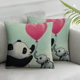 thumbnail image 1 of HENGT Cartoon Throw Pillow Covers Cute Animal Elephant and Panda are Grabbing Balloon Decorative Home Decor Outdoor Cushion Cases for  Room Sofa Couch, 1 of 6