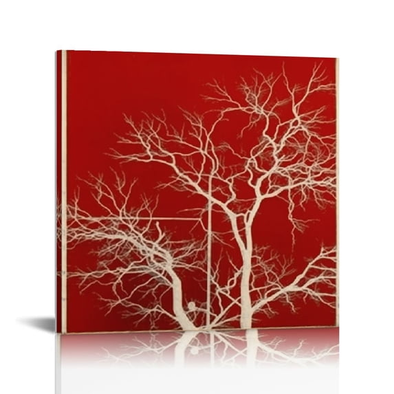 HENGT Colorful Tree Contemporary Canvas Prints Wall Art Flower Pictures Photo Paintings for Bedroom Home Decorations Modern Stretched and Framed Abstract Floral Giclee Artwork 16x16 inch