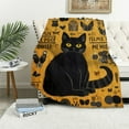 thumbnail image 1 of HENGT Cute Cat Blanket, Flannel Blanket is Soft and Comfortable, Cat Blanket is The Best Gift for Corgi Lovers,Women,Family,Friends,Black Cat Blanket for Nap Sofa Home Decoration, 1 of 6