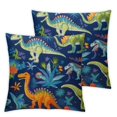 thumbnail image 1 of HENGT  Cute Dinosaurs Throw Pillow Covers Cartoon Animal Cactus Palm Tree Cushion Cover Pillow Case for Sofa Couch Bedroom Living Room 2pcs, 1 of 6