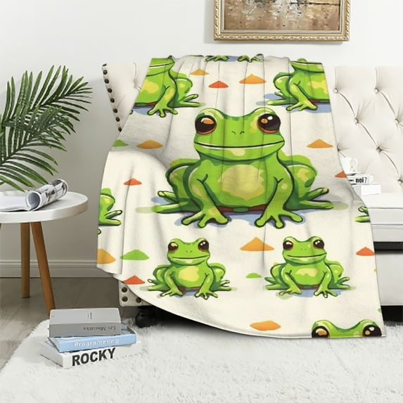HENGT Cute Frog Throw Blanket, Frog Gifts for Men Women Soft Cozy Flannel for Sofa Bed Couch Home Decor All Season for Adults Teen