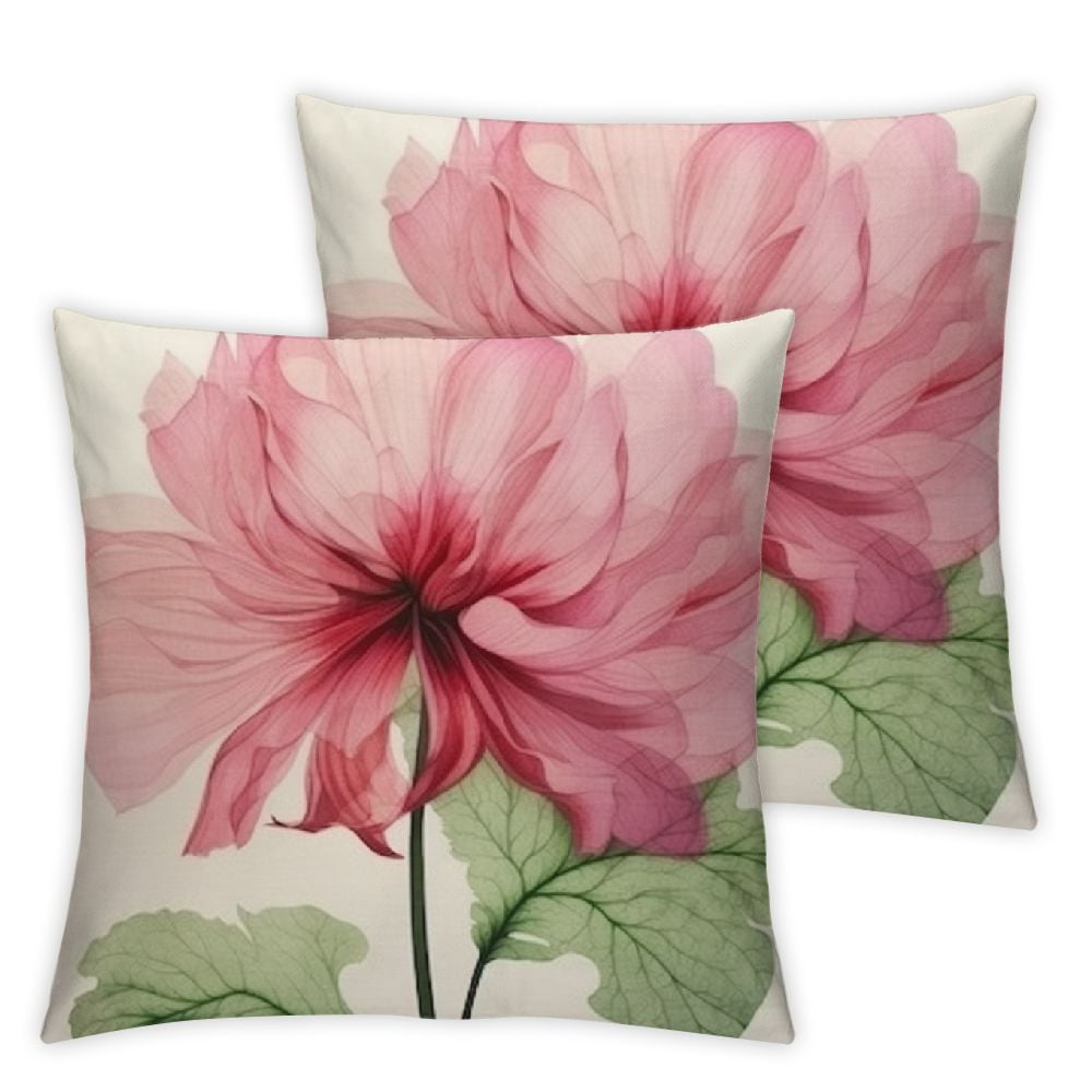 HENGT Decorative Floral Flower Pillow Covers 2pcs Blue Pink Purple