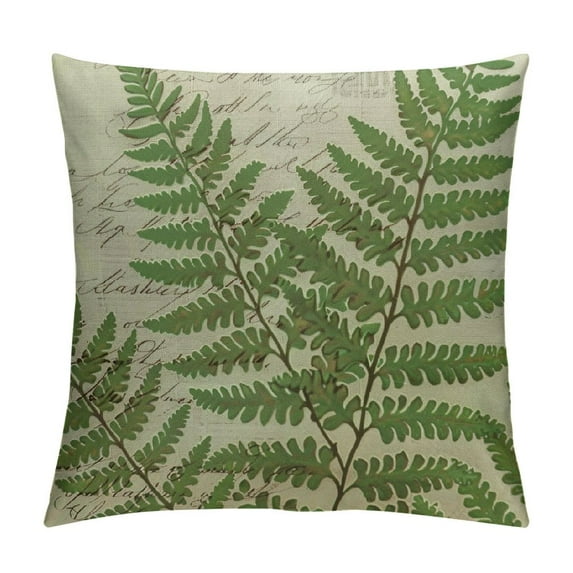 HENGT Decorative Throw Pillow Cover for Couch Sofa,Vintage Fern on Script Botanical Home Decor Pillow Case