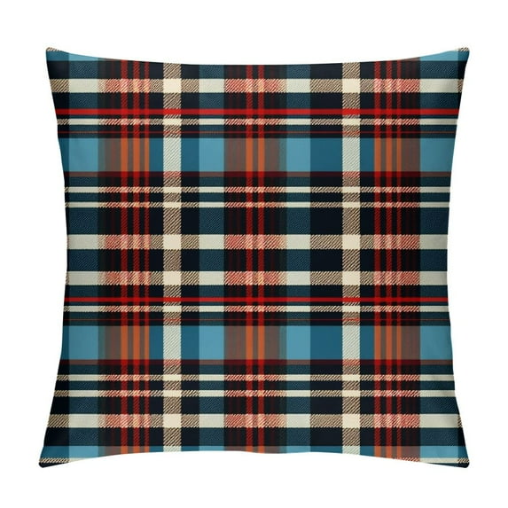 HENGT Decorative Throw Pillows Covers Christmas and New Year Tartan Plaid Scottish Pattern in Black White and for Home Sofa Bedroom Car