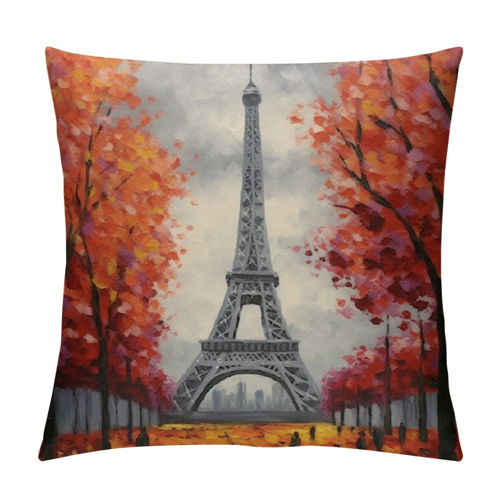 Nawypu Eiffel Tower in Paris Throw Pillow Covers Set of ,Decorative