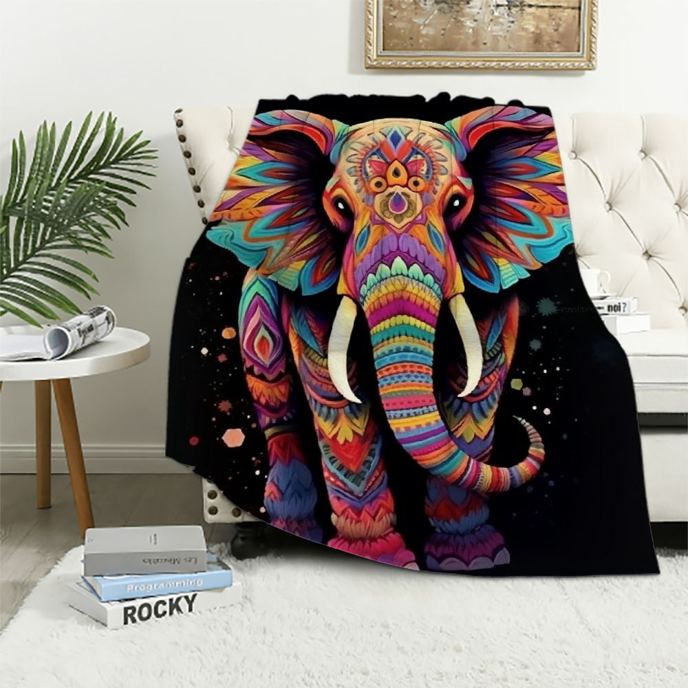 Boho Elephant Throw Blanket