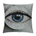 thumbnail image 1 of HENGT  Evil Eye Pattern Throw Pillow for Bed &amp; Couch - Off White Gray Cushion Cover - Unique Room Decor - Protection Against Beady Eyes (Silver), 1 of 5