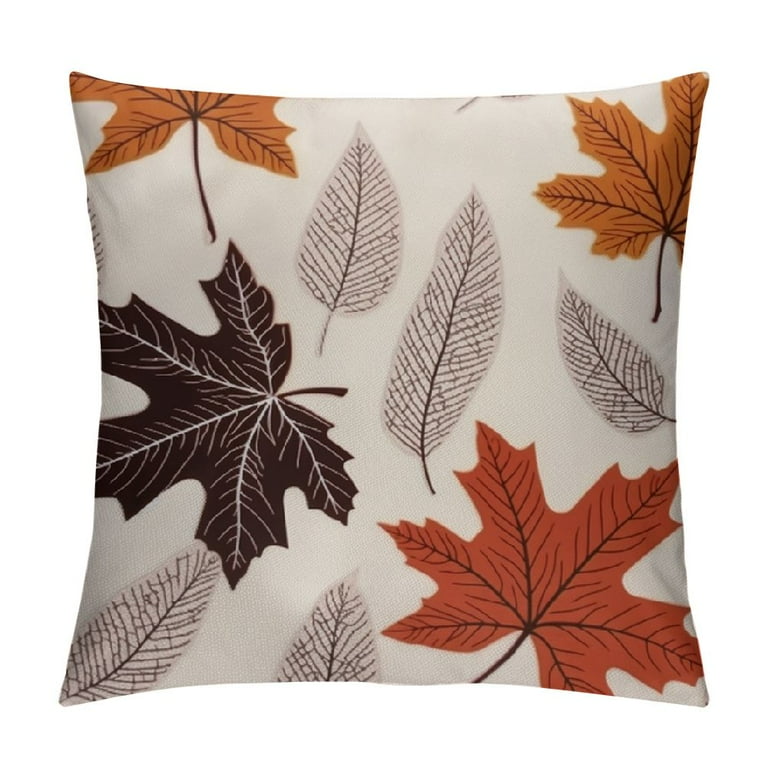 Brown Maple Leaf Decorative Throw Pillow Cover Brown Maple Leaf Decorative Throw Pillow Cover