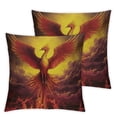 thumbnail image 1 of HENGT  Fantasy Phoenix Throw Pillow Covers Fire Burning Rising Phoenix Mystic Bird Cushion Case for Couch, Bed Or Sofa Pillows Case Red 2pcs, 1 of 6