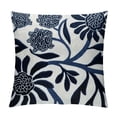 thumbnail image 1 of HENGT  Farmhouse Floral Leaves  Decorative Throw Pillow Cover, Boho Tufted Flowers Pattern Chic Cushion Case for Couch Bed Sofa Living Room(Navy Blue), 1 of 5