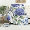 thumbnail image 1 of HENGT  Flannel Blanket Throw, Watercolor Hydrangea Spring Summer Flowers Floral Ultra Soft Warm Fluffy Plush Throw Blanket for Bed Couch Camping Decorative Throw, 1 of 6