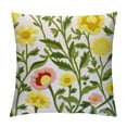 thumbnail image 1 of HENGT  Flower Farmhouse Decorative Throw Pillow Cover, Cottage Floral Green Leaves Pattern, Canvas Cushion Case for Sofa Couch Bed Living Room(Yellow Flowers), 1 of 5