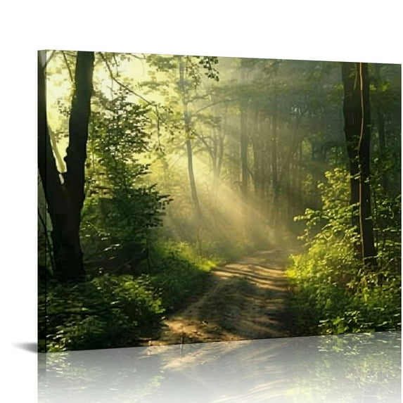 HENGT Forest Wall Art Modern Canvas Painting The Picture for Home DecorationTrees Foggy Morning Spring Landscape Print On Canvas Giclee Artwork for Wall Decor