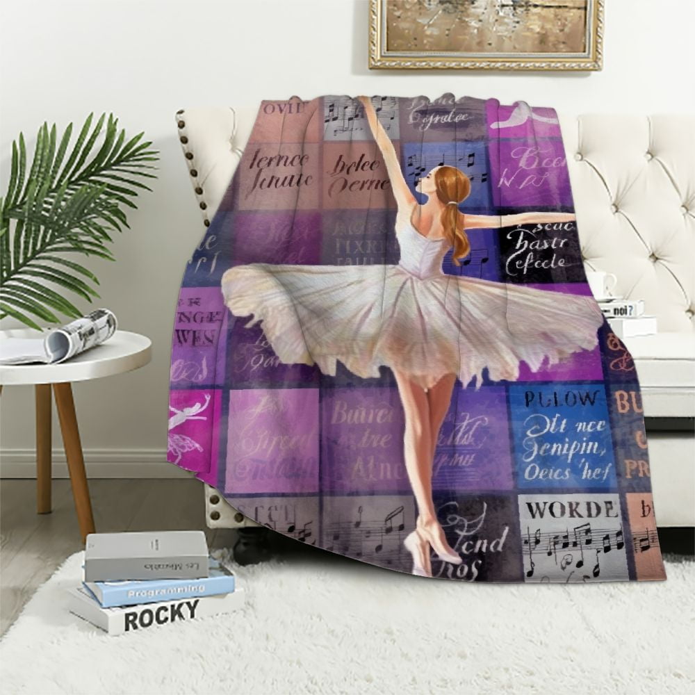 HENGT Girls Dance Gifts,3D Printed Dancer Dance Blankets and Throws