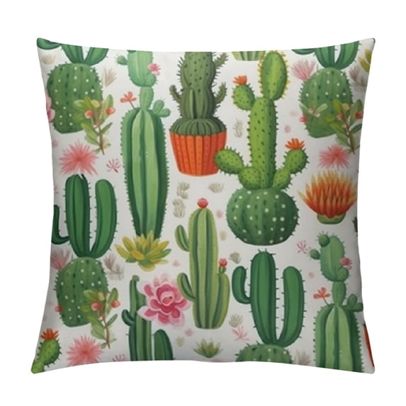 HENGT Green Cactus Throw Pillow Covers Decorative Couch Pillow Case Outdoor Farmhouse Sofa Cushion Cover Modern Decor for Bed Living Room