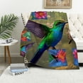 thumbnail image 1 of HENGT Hummingbird Gifts for Women Men, Hummingbird Print Throw Blanket, Soft Cozy Flannel Blankets and Throws for Couch Bed Sofa Room Decor, Lightweight Warm Plush Blanket for All Season, 1 of 6