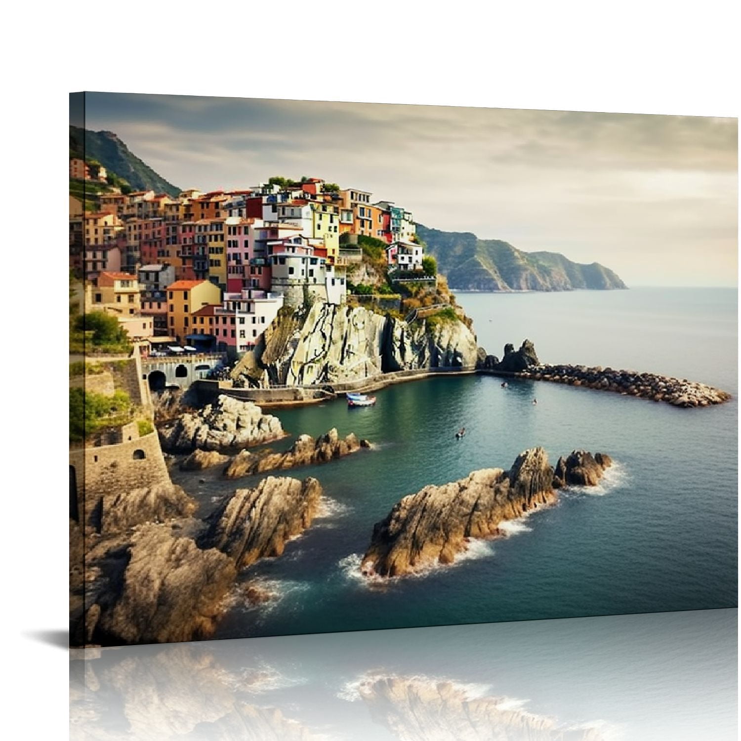 HENGT Italy Cinque Terre Manarola Sea Mediterranean Wall Art Painting ...