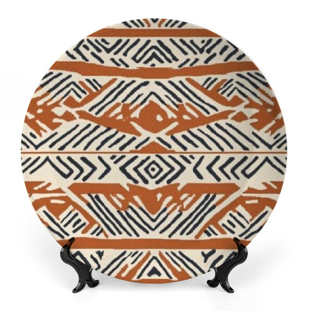 HENGT Lines and Design Bone China Decorative Plate Vertical Stand for