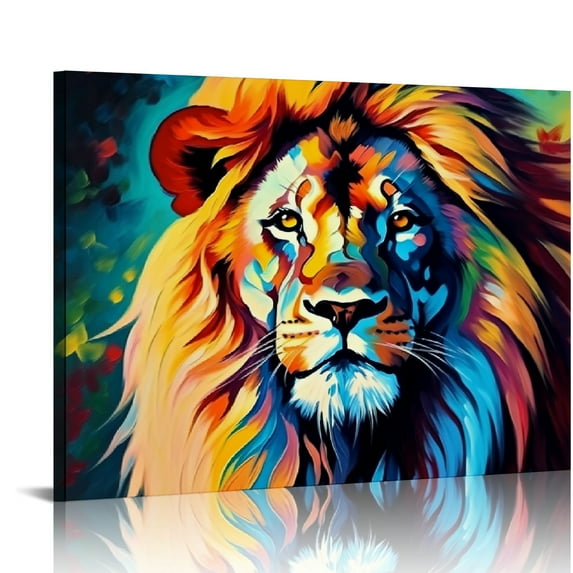 HENGT Lion Pictures Wall Art Animal Painting Wall Decor Prints Abstract Lion Head Giclee Artwork Picture Poster Modern Decor for Home Living Room Bedroom Office Decor