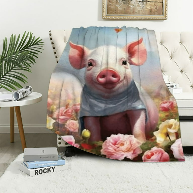 HENGT Pig Blanket Pig Gifts for Pig Lovers Women Super Soft Cozy