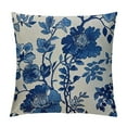 thumbnail image 1 of HENGT  Pillow Covers Chinoiserie Throw Pillow Cover, Decorative Blue and White Floral Cushion Case Pillowcase for Sofa Couch Bed Living Room Chair Farmhouse, Square Chinese Flowers, 1 of 5