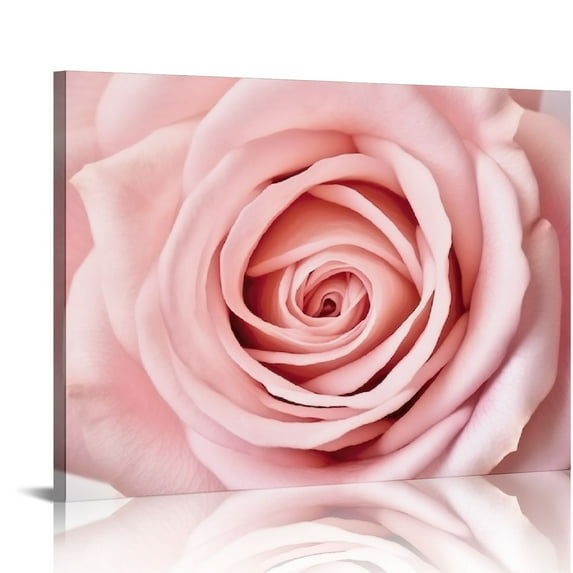 HENGT Pink Bathroom Decor Pink Rose Close Up Canvas Wall Art Blush Pink Room Decor Aesthetic Pink Bedroom Decor Pink Artwork for Home Walls Floral Wall Pictures for Bathroom Wrapped