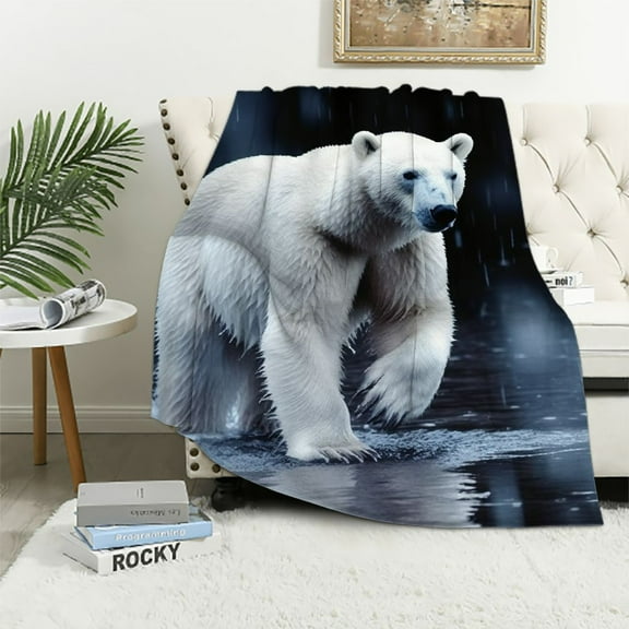 HENGT Polar Bear Pattern Super Soft Throw Blanket for Bed Couch Sofa Lightweight Travelling Camping Throw Size for Kids Adults All Season