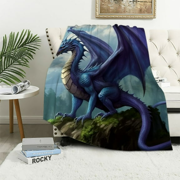 HENGT Purple Dragon Blanket and Throws Dragon Lover Gifts Dragon Space Throw Blankets Dragon Decor Soft Cozy Plush Warm Flannel Bedding Blanket for Men Boys Girls Kids Adults Couch Travel
