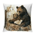 thumbnail image 1 of HENGT Set of  Vintage Bear Throw Pillow Covers,Cabin Wolf Pattern Cushion Case for Home Living Room Decor, Farmhouse Animals Brown Yellow Decorative Throw Cushion Case,, 1 of 5