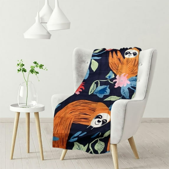 HENGT Sloth Blanket Throw Blanket Flannel Blanket Cute Kids Blanket Bed Blanket Super Soft Flannel Sofa Blanket Sloth Blanket for Office, Bedroom, Travel, All Seasons